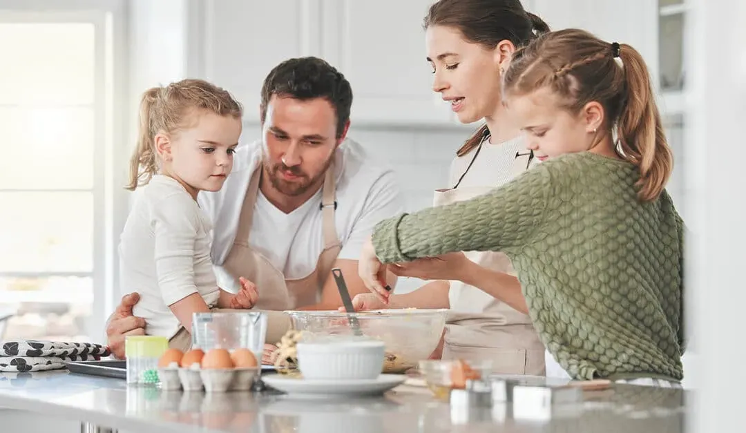 Family kitchen and dining area
