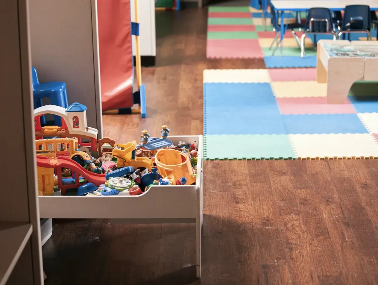 Bright organized playroom